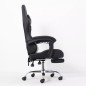 Scaun ergonomic pentru gaming, suport lombar, spatar rabatabil, tetiere, cotiere, inaltime reglabila 122-130 cm, alb negru
