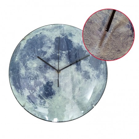 Ceas de perete fosforescent, efect luna, quartz, diametru 30 cm, RESIGILAT