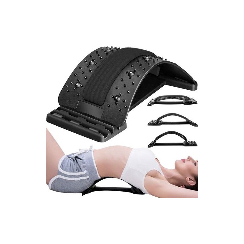 Dispozitiv pentru indreptarea spatelui, 3 niveluri, 3 centuri, ABS si spuma PP, negru