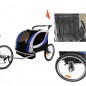 Remorca bicicleta pentru transport copii, 2 locuri, centura siguranta, maner, maxim 40 kg