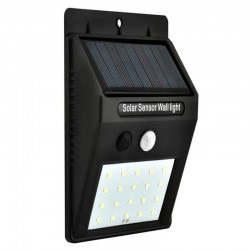 Lampa solara de perete, 20 LED-uri, senzor miscare, 1200mAh, 4,7 x 9,5 x 12,5 cm, negru