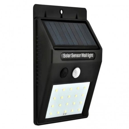 Lampa solara de perete, 20 LED-uri, senzor miscare, 1200mAh, 4,7 x 9,5 x 12,5 cm, negru