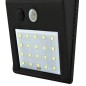 Lampa solara de perete, 20 LED-uri, senzor miscare, 1200mAh, 4,7 x 9,5 x 12,5 cm, negru