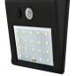 Lampa solara de perete, 20 LED-uri, senzor miscare, 1200mAh, 4,7 x 9,5 x 12,5 cm, negru Lampa solara de perete, 20 LED-uri, senzor miscare, 1200mAh, 4,7 x 9,5 x 12,5 cm, negru