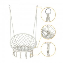 Hamac suspendat, leagan tip cuib cu spatar confortabil, pentru o persoana, interior si exterior, 50x70x100 cm