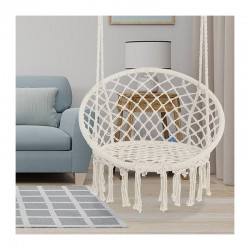 Hamac suspendat, leagan tip cuib cu spatar confortabil, pentru o persoana, interior si exterior, 50x70x100 cm