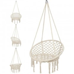 Hamac suspendat, leagan tip cuib cu spatar confortabil, pentru o persoana, interior si exterior, 50x70x100 cm