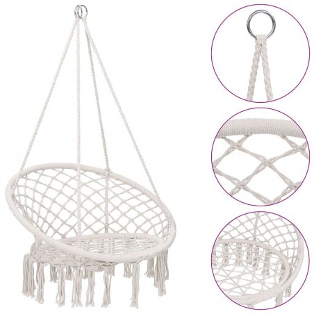Hamac suspendat tip cuib cu spatar confortabil, pentru o persoana, interior si exterior, 50x70x100 cm, RESIGILAT
