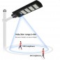 Lampa solara stradala 100W, senzor miscare, lumina alb rece 6500K, 3 moduri iluminare, telecomanda, aluminiu