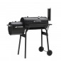 Gratar carbuni, 2 compartimente, grill si afumatoare, raft, horn, roti transport, termometru, RESIGILAT Gratar carbuni, 2 compartimente, grill si afumatoare, raft, horn, roti transport, termometru, RESIGILAT