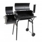 Gratar carbuni, 2 compartimente, grill si afumatoare, raft, horn, roti transport, termometru, RESIGILAT Gratar carbuni, 2 compartimente, grill si afumatoare, raft, horn, roti transport, termometru, RESIGILAT