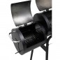 Gratar carbuni, 2 compartimente, grill si afumatoare, raft, horn, roti transport, termometru, RESIGILAT Gratar carbuni, 2 compartimente, grill si afumatoare, raft, horn, roti transport, termometru, RESIGILAT