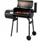 Gratar carbuni, 2 compartimente, grill si afumatoare, raft, horn, roti transport, termometru, RESIGILAT Gratar carbuni, 2 compartimente, grill si afumatoare, raft, horn, roti transport, termometru, RESIGILAT