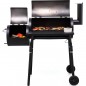 Gratar carbuni, 2 compartimente, grill si afumatoare, raft, horn, roti transport, termometru, RESIGILAT Gratar carbuni, 2 compartimente, grill si afumatoare, raft, horn, roti transport, termometru, RESIGILAT