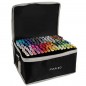 Set 168 markere colorate, 2 varfuri grosimi diferite, geanta depozitare, culori vivide