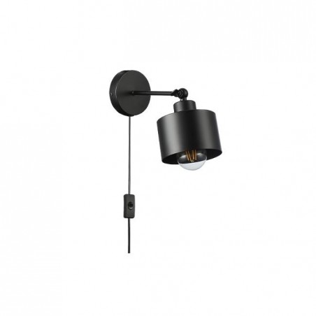 Aplica LED cu intrerupator, montare pe perete, 1 soclu E27, negru