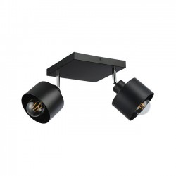 Aplica LED 2 socluri E27 reglabile, montare pe tavan, otel, negru