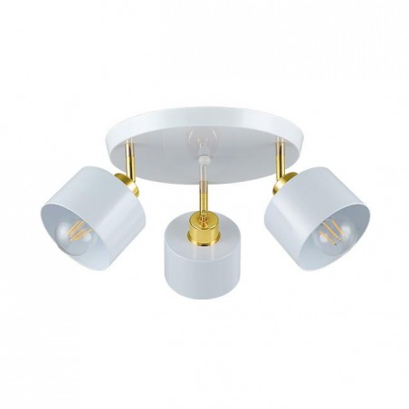 Aplica LED Elza, 3 socluri E27, putere maxima bec 35W, IP20, alb auriu