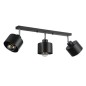 Aplica LED de tavan, 3 socluri E27, baza 50x8 cm, unghi reglabil, negru