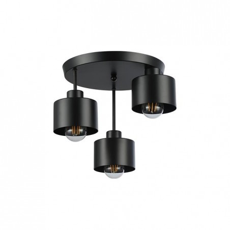 Aplica LED pentru tavan, 3 socluri E27, 35W, IP20, pentru interior, otel, negru