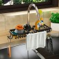 Organizator pentru chiuveta, universal, montare pe robinet, otel inoxidabil, negru