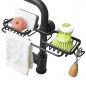Organizator pentru chiuveta, universal, montare pe robinet, otel inoxidabil, negru