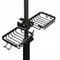 Organizator pentru chiuveta, universal, montare pe robinet, otel inoxidabil, negru