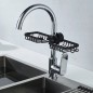 Organizator pentru chiuveta, universal, montare pe robinet, otel inoxidabil, negru