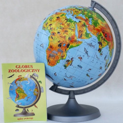Glob pamantesc ZooGlobe, harta fizica-zoologica, diametru 22 cm, carte 275 animale