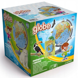 Glob pamantesc ZooGlobe, harta fizica-zoologica, diametru 22 cm, carte 275 animale