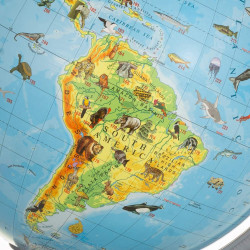 Glob pamantesc ZooGlobe, harta fizica-zoologica, diametru 22 cm, carte 275 animale
