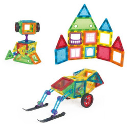 Set constructie magnetic, 106 piese, joc educativ si creativ, varsta 3+, ProCart