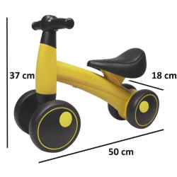 Bicicleta fara pedale, 4 roti, tricicleta luminite LED si muzica, 1-3 ani