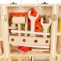 Trusa de scule pentru copii, 34 piese, cutie depozitare 21x29.5x8 cm, lemn, multicolor, RESIGILAT