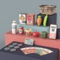 Casa de marcat jucarie, 32x16x15 cm, microfon, scaner, recunoastere voce, calculator, cos produse, RESIGILAT