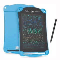 Tableta grafica pentru desenat, rescriptibila, creion stylus, ecran 8.5 inch, albastra