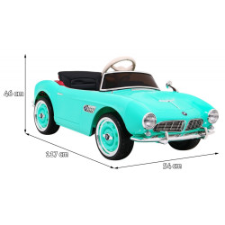 Masinuta electrica BMW Retro, roti EVA, 2 motoare, turquoise