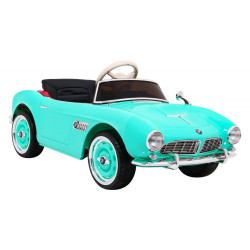 Masinuta electrica BMW Retro, roti EVA, 2 motoare, turquoise