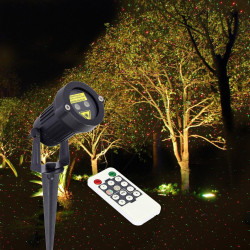Proiector laser exterior IP44, cu telecomanda, joc de lumini verzi si rosii
