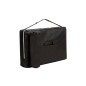 Pat masaj Bodyfit XXL, 3 sectiuni, inaltime reglabila 61-83cm, husa transport, cadru lemn, piele ecologica, pliabil, negru