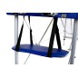 Pat masaj Bodyfit XXL, 2 sectiuni, inaltime reglabila 65-87cm, husa, cadru aluminiu, piele ecologica, pliabil, albastru