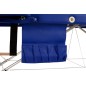Pat masaj Bodyfit XXL, 2 sectiuni, inaltime reglabila 65-87cm, husa, cadru aluminiu, piele ecologica, pliabil, albastru