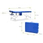 Pat masaj Bodyfit XXL, 2 sectiuni, inaltime reglabila 65-87cm, husa, cadru aluminiu, piele ecologica, pliabil, albastru