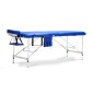 Pat masaj Bodyfit XXL, 2 sectiuni, inaltime reglabila 65-87cm, husa, cadru aluminiu, piele ecologica, pliabil, albastru