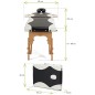 Pat masaj Bodyfit, 2 sectiuni, inaltime reglabila 61-84cm, husa transport, cadru lemn, piele ecologica, pliabil,alb/negru