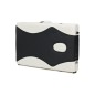 Pat masaj Bodyfit, 2 sectiuni, inaltime reglabila 61-84cm, husa transport, cadru lemn, piele ecologica, pliabil,alb/negru