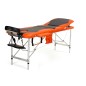Pat masaj Bodyfit, 3 sectiuni, inaltime reglabila 66-87cm, husa transport, cadru aluminiu, piele ecologica, negru/portocaliu