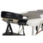 Pat masaj Bodyfit, 3 sectiuni, inaltime reglabila 66-87cm, husa transport, cadru aluminiu, piele ecologica, pliabil,alb/negru