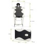 Pat masaj Bodyfit, 2 sectiuni, inaltime reglabila 65-87cm, husa transport, cadru aluminiu, piele ecologica, pliabil, alb/negru