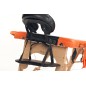 Pat masaj Bodyfit, 3 sectiuni, inaltime reglabila 61-84cm, husa transport, cadru lemn, piele ecologica, pliabil,negru/portocaliu